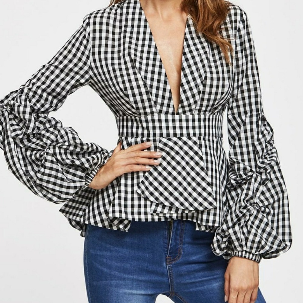 V-Neck Peplum Top
